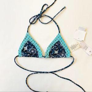Girls Full Tilt Teal Paisley Bikini Top Size 10